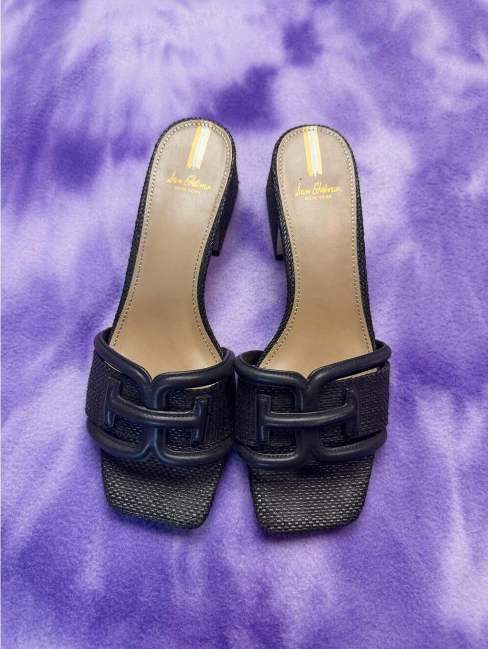 Sam Edleman waylon slide sandal black low mid heel